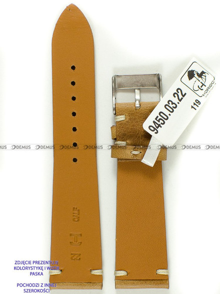 Pasek skórzany do zegarka - Horido 9450.03.24S - 24 mm - Zwężany