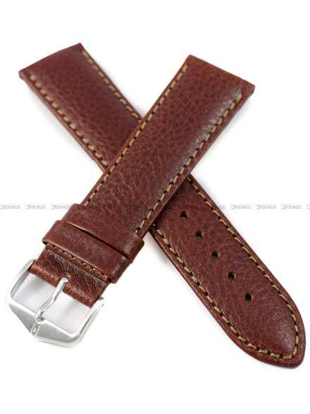 Pasek skórzany do zegarka - Hirsch Forest 17920210-2-22 - 22 mm brązowy