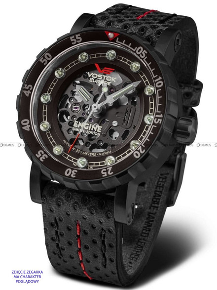 Pasek skórzany do zegarka Vostok Europe Engine NH72-571C647 - 22 mm