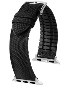 Pasek metariałowo-kauczukowy z adapterem do Apple Watch - Hirsch Arne 0925090050AD-2-22 - 22 mm - Zestaw