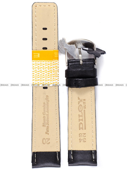 Pasek skórzany Diloy 367.20.1 - 20mm czarny