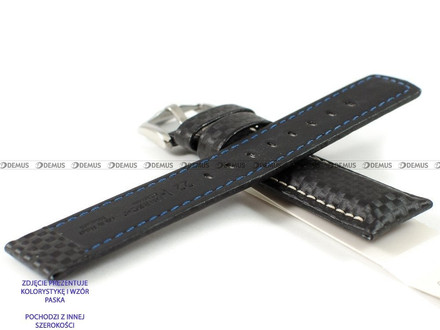 Pasek skórzany do zegarka - Hirsch Carbon XL 02592250-2-20 - 20 mm