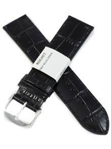 Pasek skórzany do zegarka - Rochet Yaounde 5190801 - 22 mm - Czarny