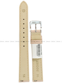 Pasek skórzany do zegarka - Rochet New York 3011430XS - 14 mm - Różowy