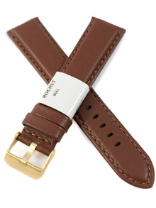 Pasek skórzany do zegarka - Rochet Aviator 5520793 - 20 mm - Brązowy