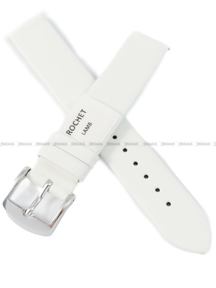 Pasek skórzany do zegarka - Rochet Trendy 6340502 - 16 mm - Biały