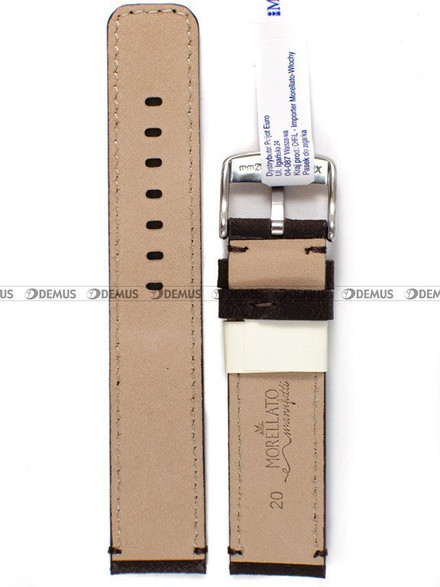 Pasek skórzany do zegarka - Morellato A01X5189B76032CR20 - 20 mm brązowy