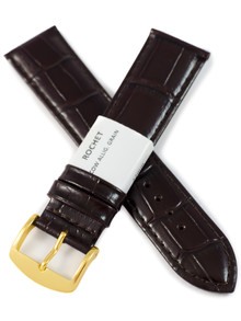 Pasek skórzany do zegarka - Rochet London 6092203 - 22 mm - Brązowy