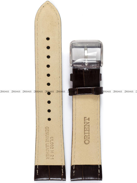 Pasek skórzany do zegarka Orient RA-AP0002S10B, RA-AG0002S10B, RA-AP0003S10B - UL002011J0 - 21 mm