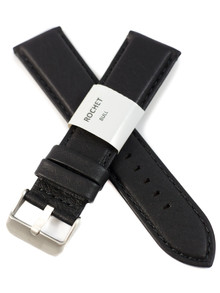 Pasek skórzany do zegarka - Rochet Aviator 5520891 - 22 mm - Czarny