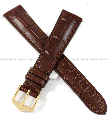 Pasek skórzany z aligatora do zegarka - Hirsch London 04307019-1-17 - 17 mm