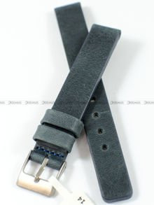 Pasek skórzany do zegarka - LAVVU LSCUL14 - 14 mm niebieski