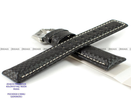 Pasek skórzany do zegarka - Hirsch Carbon XL 02592250-2-20 - 20 mm