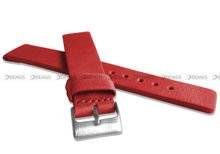 Pasek skórzany do zegarka - LAVVU LSCUR18 - 18 mm czerwony
