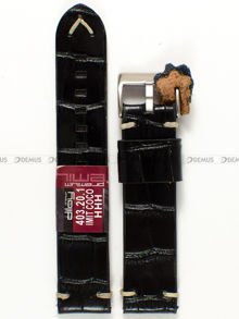 Pasek skórzany do zegarka - Diloy 403.20.1 - 20 mm czarny