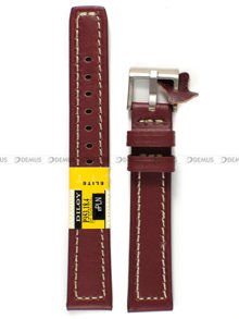 Pasek skórzany do zegarka - Diloy P353.18.4 - 18 mm bordowy