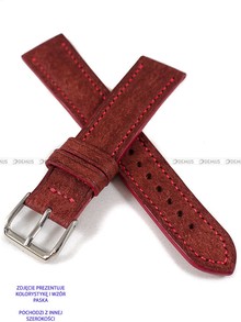 Pasek skórzany ręcznie robiony A. Kucharski Leather - Badalassi Carlo Pueblo - Coccinella/Red - 26 mm