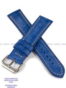 Pasek skórzany ręcznie robiony A. Kucharski Leather - Conceria Il Ponte Maya Double - Blue/Earthyyellow - 24 mm