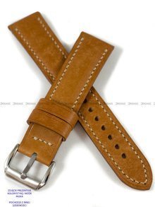Pasek skórzany ręcznie robiony A. Kucharski Leather - Conceria Il Ponte Maya - cognac/camel 24 mm