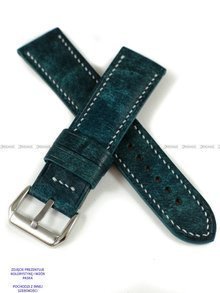 Pasek skórzany ręcznie robiony A. Kucharski Leather - Conceria Il Ponte Maya - turquoise/white 16 mm