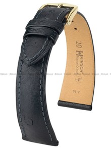 Pasek skórzany ze strusia do zegarka - Hirsch Massai Ostrich 04262150-1-17 - 17 mm - Zwężany