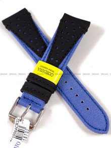 Pasek wodoodporny skórzano-nylonowy do zegarka - Morellato X4747110064 - 22 mm czarny niebieski