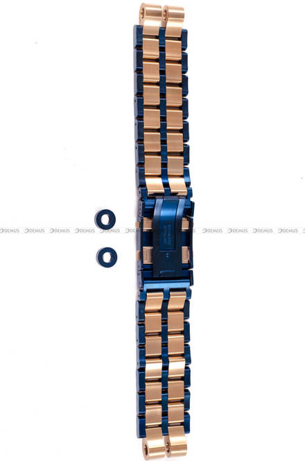 Bransoleta stalowa do zegarka Vostok Europe Energia - 20 mm - Niebieska z różowym złotem