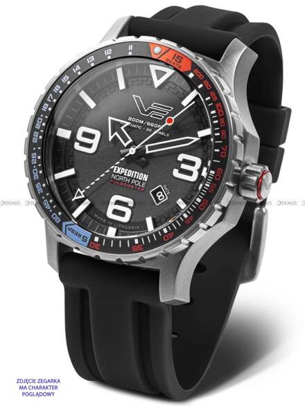 Czarny pasek silikonowy do zegarka Vostok Europe Expedition YN55-597A729 - 24 mm