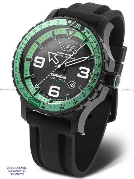 Czarny pasek silikonowy do zegarka Vostok Europe Expedition YN55-597C731 - 24 mm