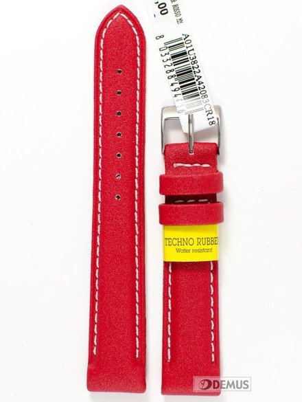 Pasek do zegarka gumowy - Morellato A01U3822A42083 18 mm czerwony