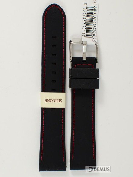 Pasek do zegarka silikonowy - Morellato U3844187883 20mm czarny