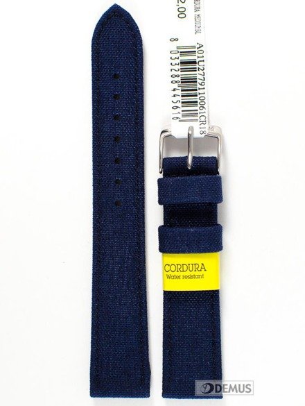 Pasek do zegarka skórzano-nylonowy - Morellato A01U2779110061 18 mm niebieski