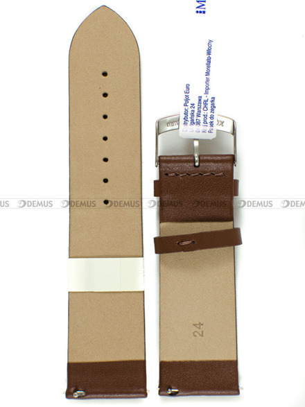 Pasek do zegarka skórzany - Morellato A01X5200875134CR24 - 24 mm brązowy