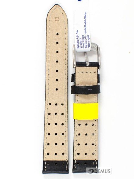 Pasek do zegarka skórzany wodoodporny - Morellato U3459237019 18 mm czarny