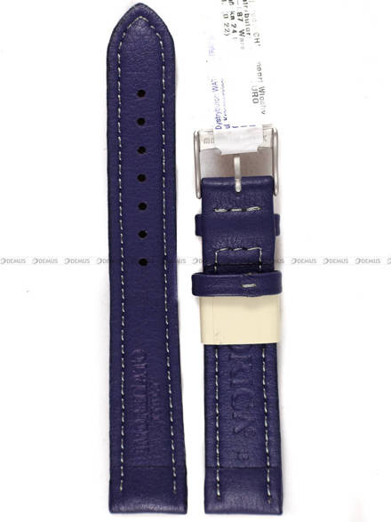 Pasek do zegarka wodoodporny skórzany - Morellato A01U2195432062 18mm niebieski