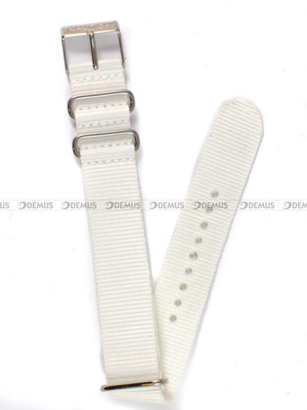 Pasek nylonowy do zegarka Nautica A11594G - 20 mm biały
