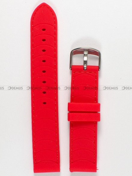 Pasek silikonowy do zegarka - Chermond PG10.20.4.4 - 20 mm czerwony