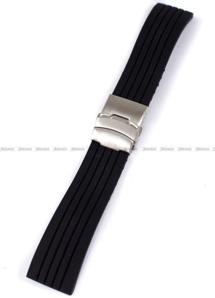 Pasek silikonowy do zegarka - Chermond PG6.24.1 - 24 mm czarny