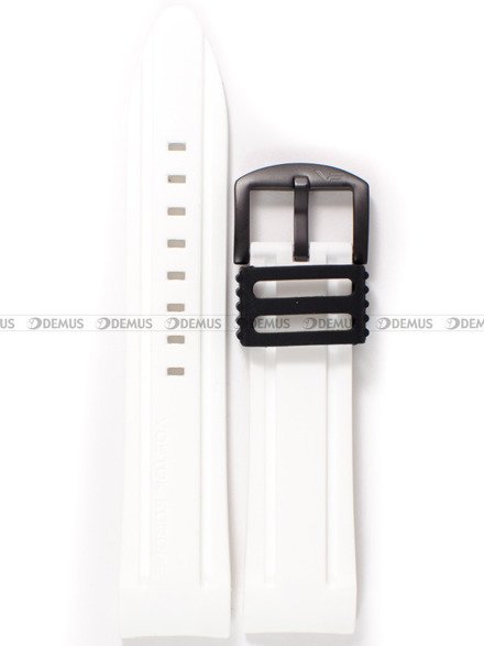 Pasek silikonowy do zegarka Vostok Anchar 6S30-5104184 - 24 mm biały