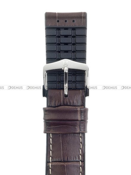 Pasek skórzano-kauczukowy do zegarka - Hirsch George 0925128010-2-22 - 22 mm brązowy