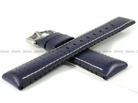Pasek skórzano-kauczukowy do zegarka - Hirsch Tiger 0915075080-2-22 - 22 mm niebieski
