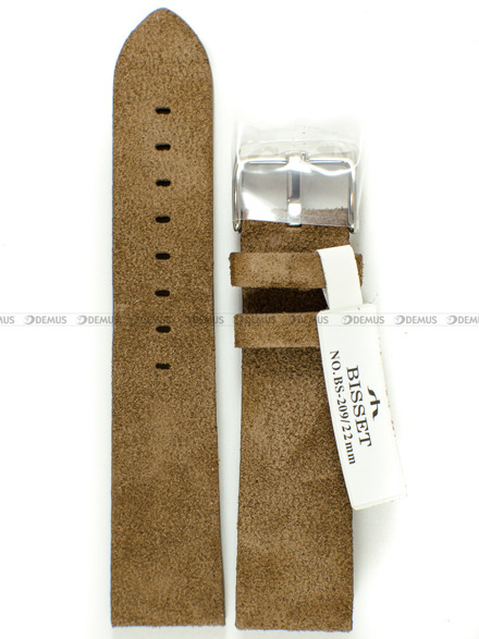 Pasek skórzany do zegarka Bisset - BS-209 - 22 mm brązowy
