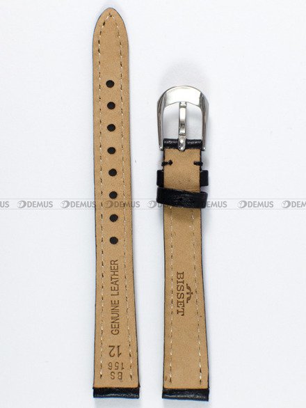 Pasek skórzany do zegarka Bisset - PB90.12.1 - 12 mm czarny