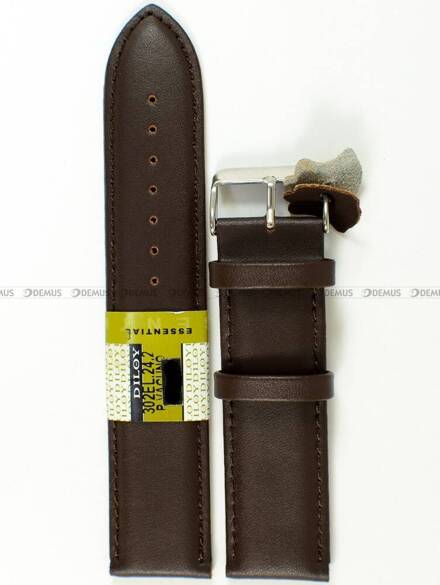 Pasek skórzany do zegarka - Diloy 302EL.24.2 - 24mm brązowy
