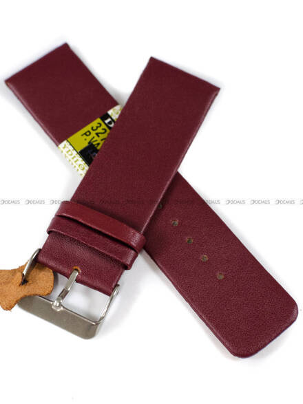 Pasek skórzany do zegarka - Diloy 327.24.4 - 24mm czerwony