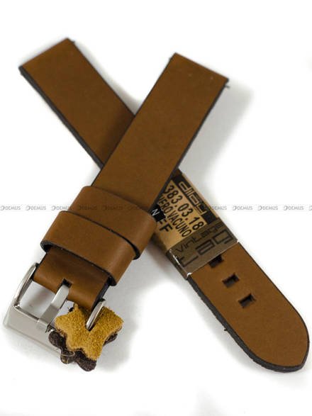 Pasek skórzany do zegarka - Diloy 383.18.3 - 18mm brązowy