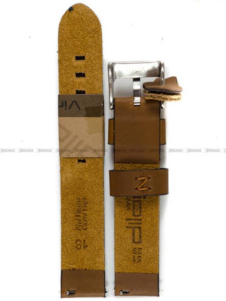 Pasek skórzany do zegarka - Diloy 383.18.3 - 18mm brązowy