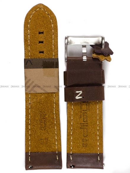 Pasek skórzany do zegarka - Diloy 384.26.2 - 26 mm brązowy