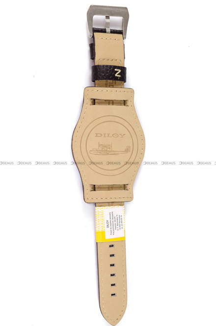Pasek skórzany do zegarka - Diloy 386.22.2 - 22mm brązowy