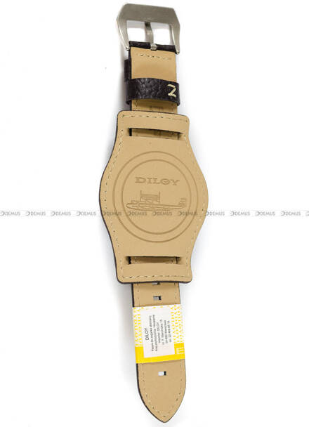 Pasek skórzany do zegarka - Diloy 386.24.2 - 24mm brązowy